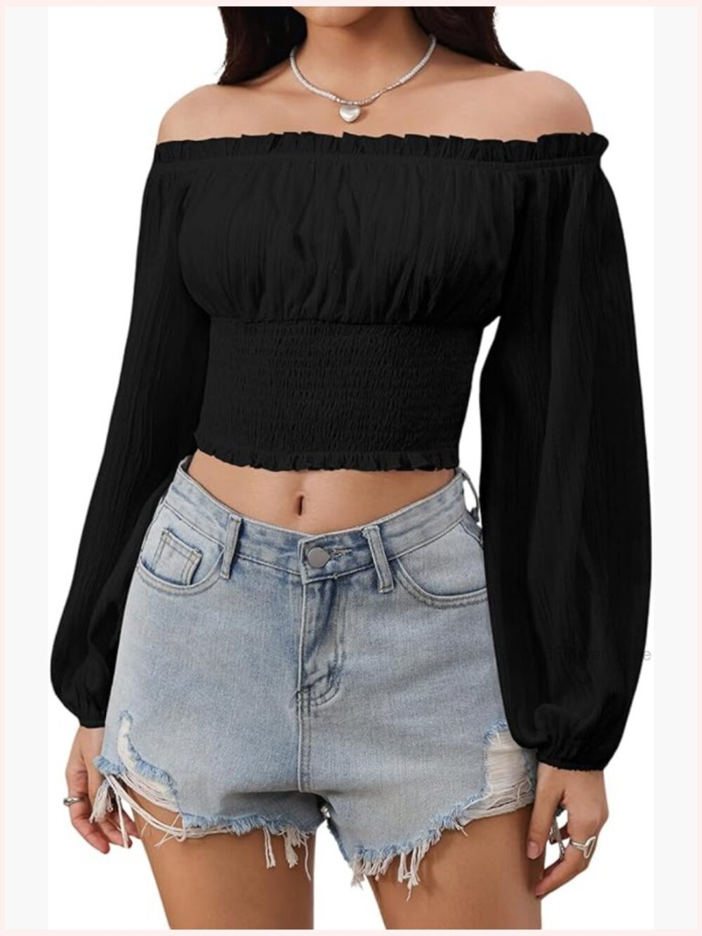 Renaissance Pirate Off Shoulder Crop Top Long Sleeve Blouse